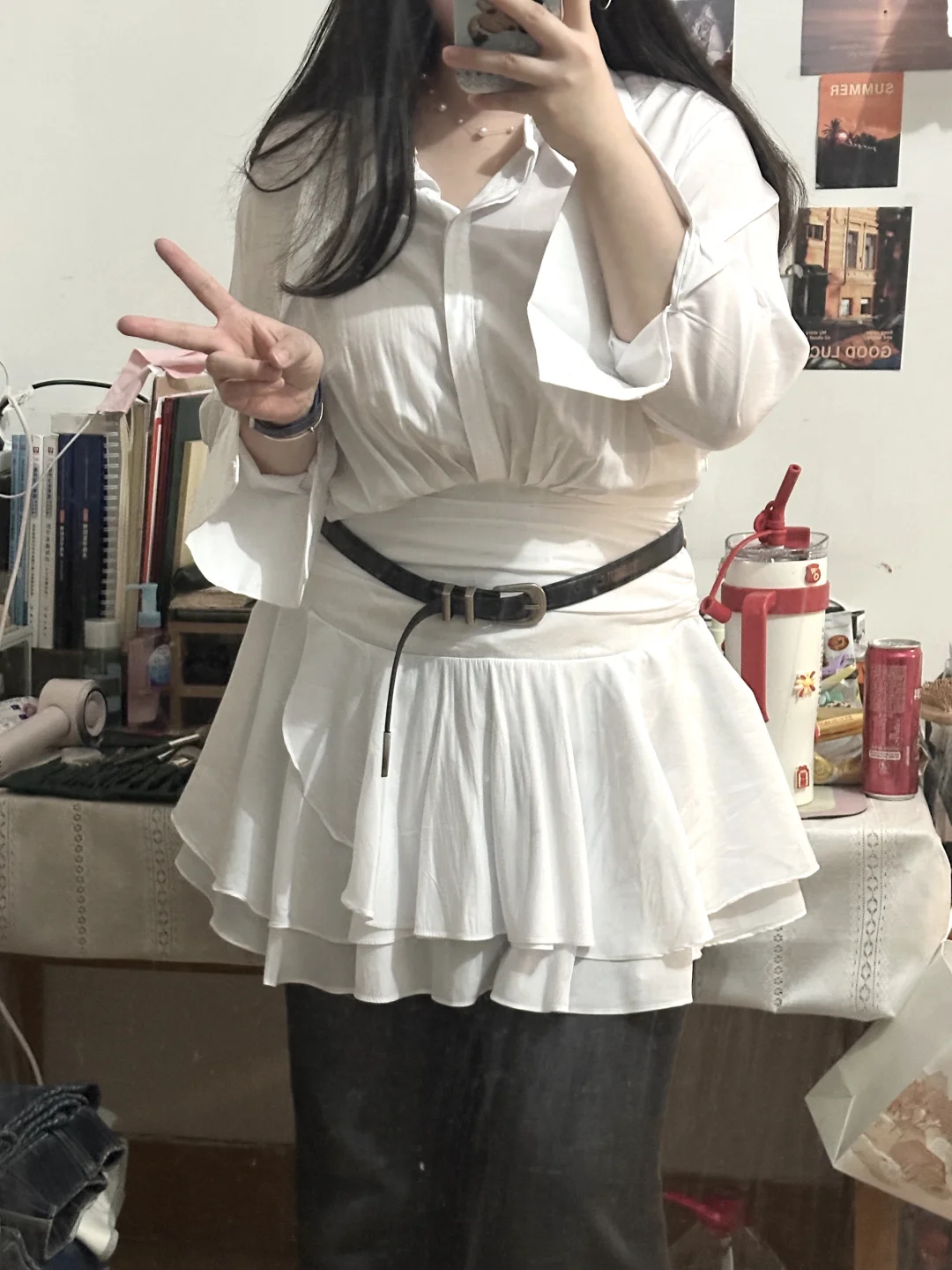 176cm190斤｜大码穿搭｜爱惨这条衬衫裙！