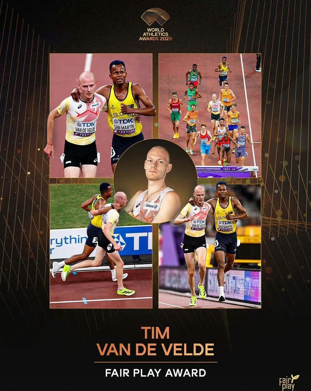 昨晚，世界田联在摩纳哥举行了年度最佳奖项的颁奖典礼，其中，年度公平竞赛奖颁给了2