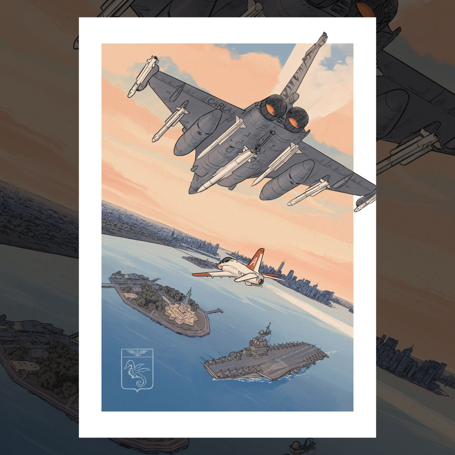 一架挂载“改进型中程空对地超音速核导弹”(ASMP-A)的法国海军第11舰载机中