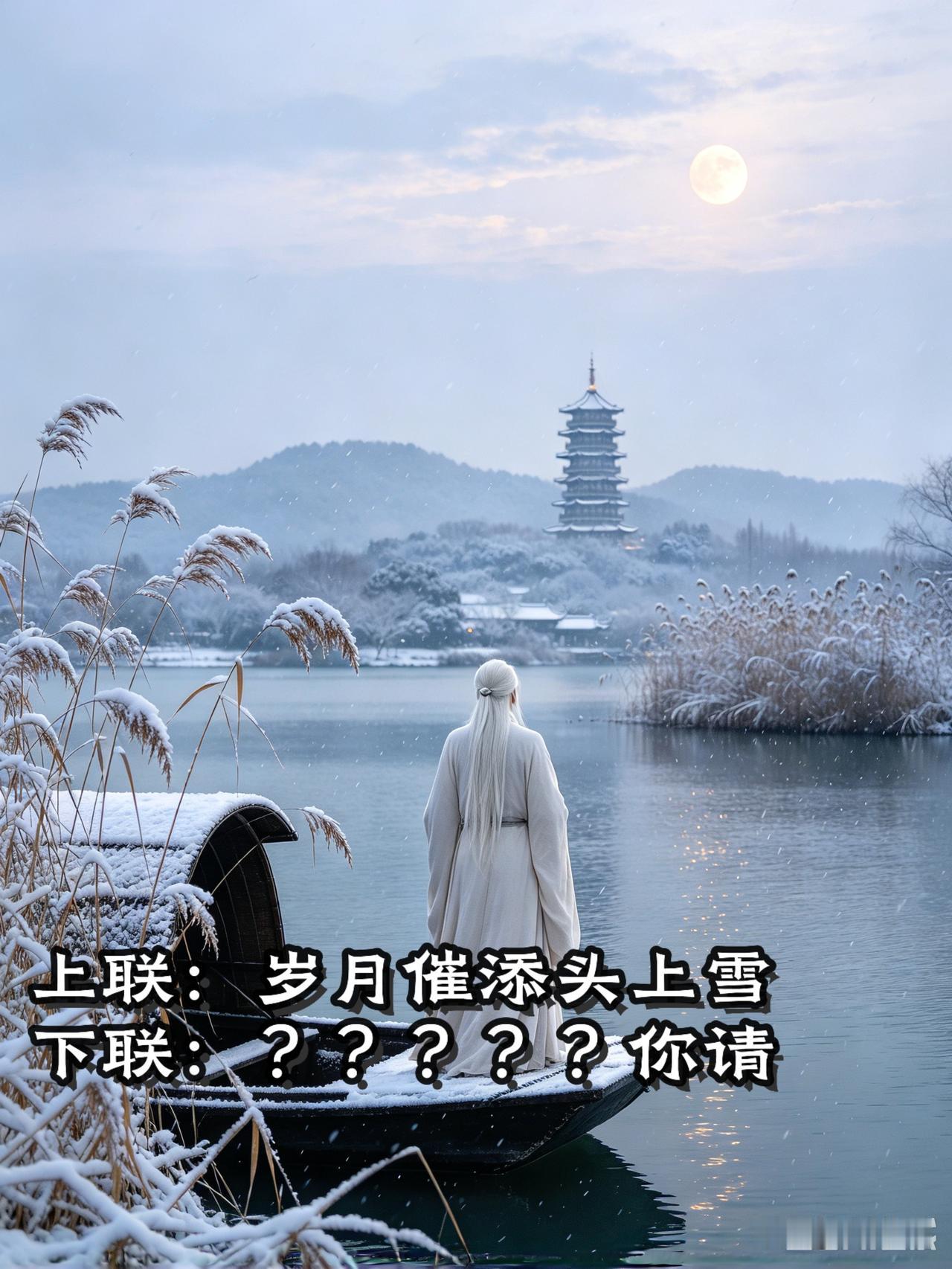 时光从不饶人，白发悄悄而来

上联：岁月催添头上雪
下联：？？？？？你请

不知