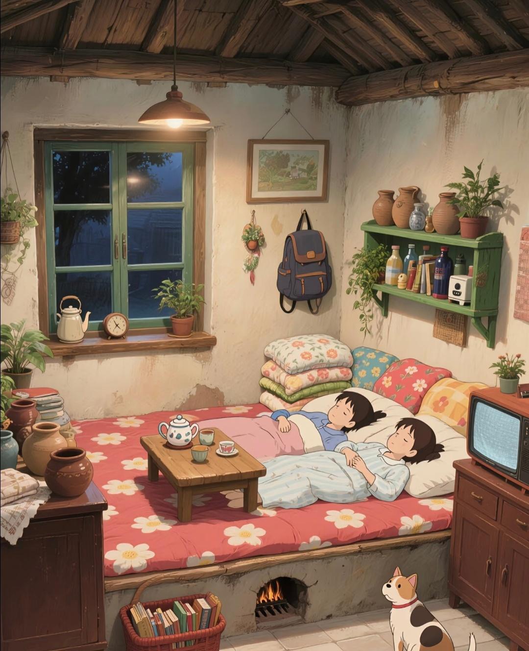 温馨的炕头。有没有想住的感觉？