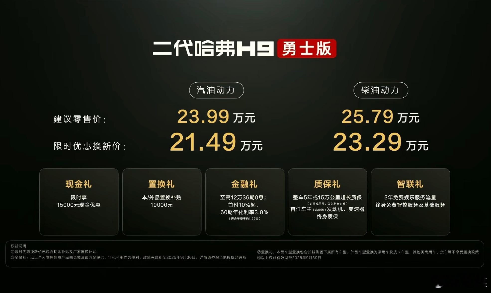 更野、更强、更酷的二代哈弗H9新版本，勇士版上市了，指导价23.99-25.79