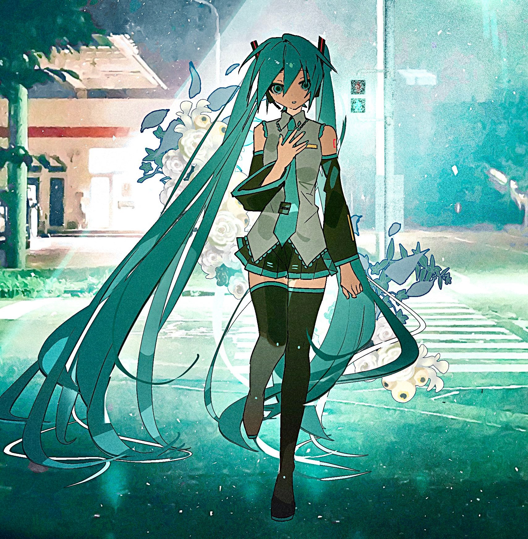 初音未来宿舍一起追番有多爽 我们miku酱这个画师构图好厉害.[打call]绘：