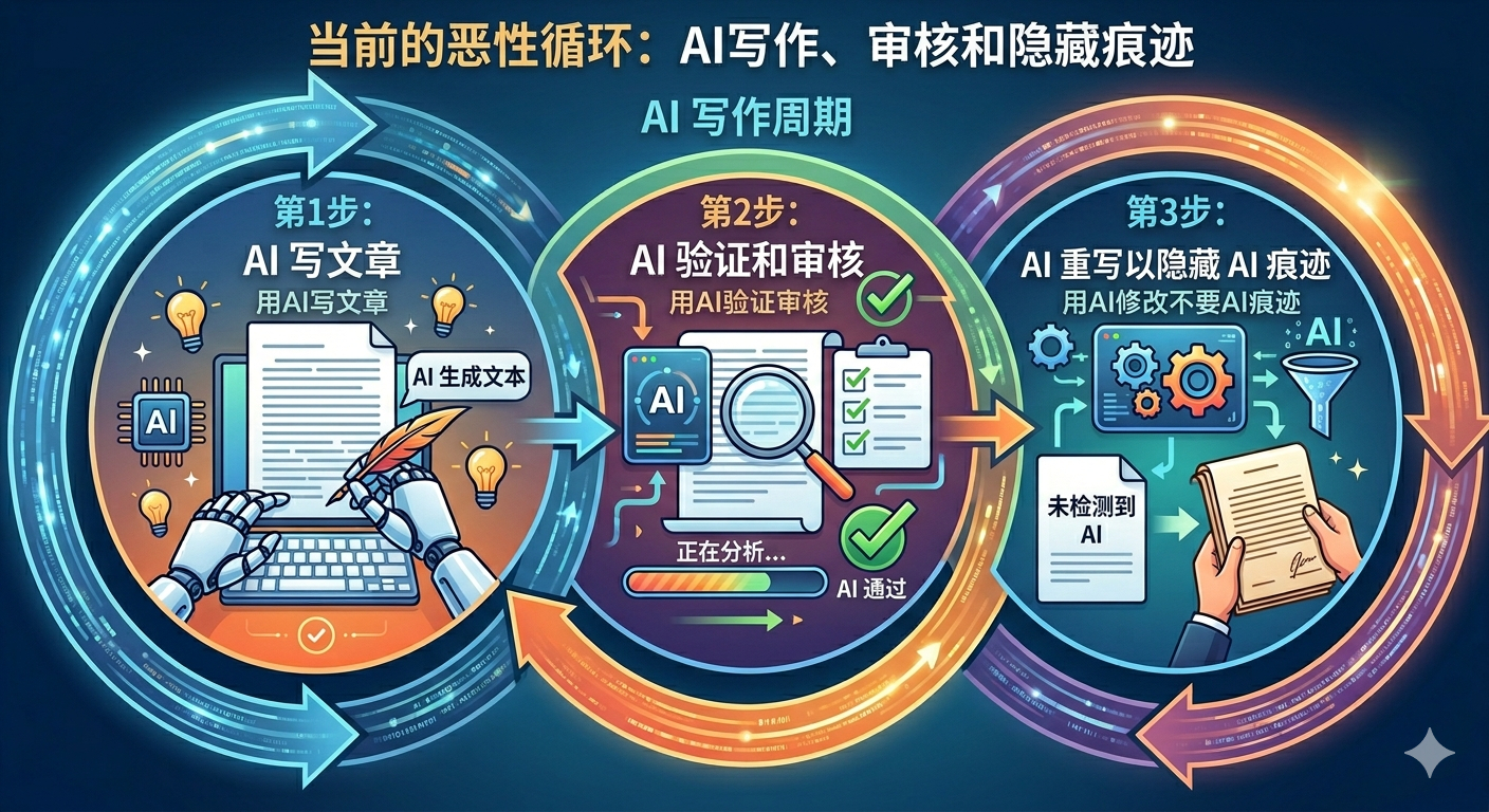 朱自清散文AI率超60% 这玩意没有标准的，文章去重还能说得过去~ 现在的怪圈是