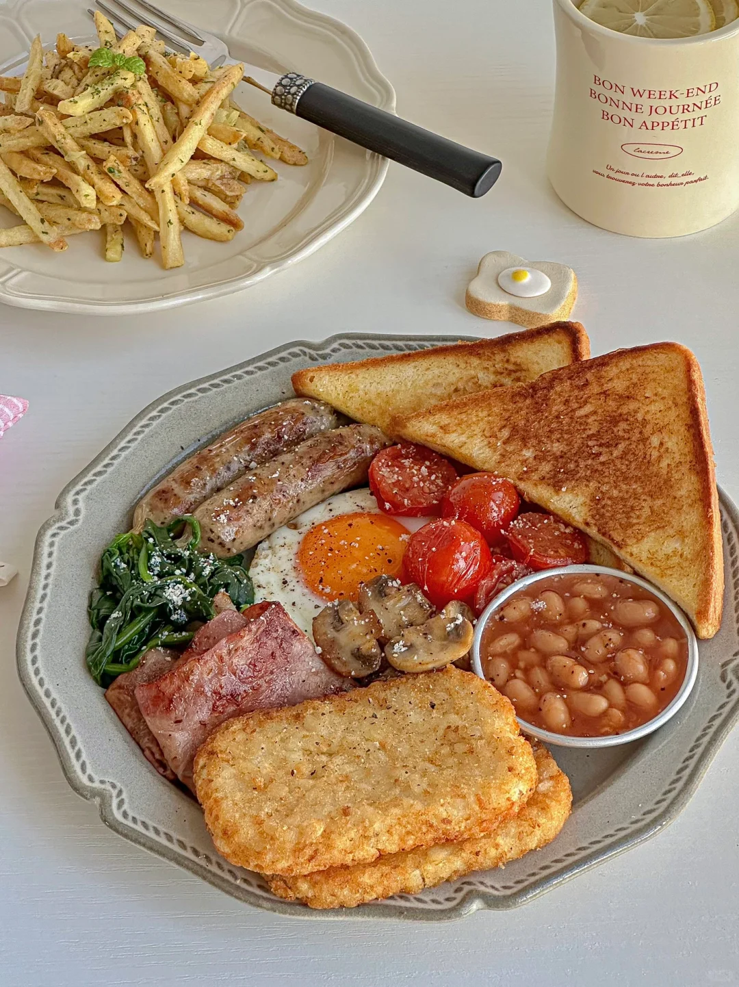 ☀️理想Brunch🍽️英式早餐盘🍳蒜香薯条🍟