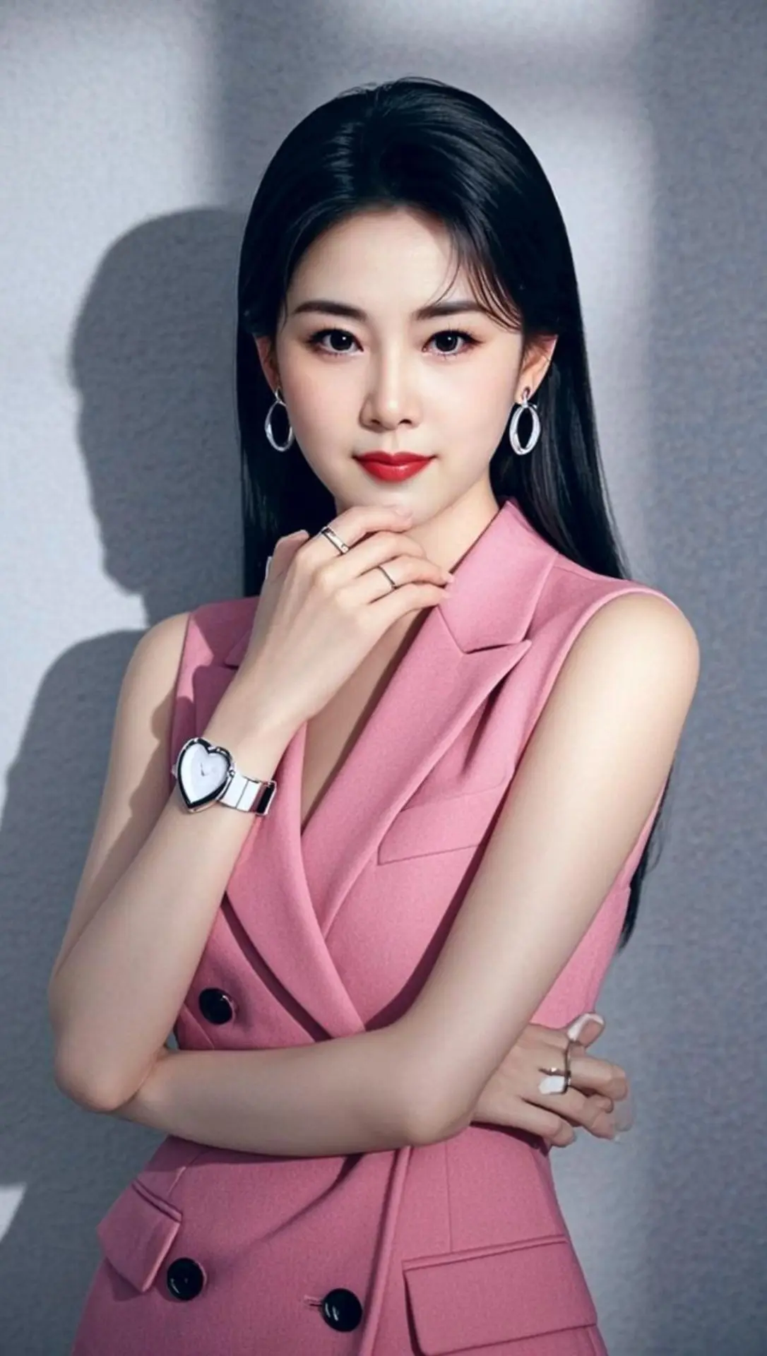 AI粉衣侧影照 随变ai随便玩