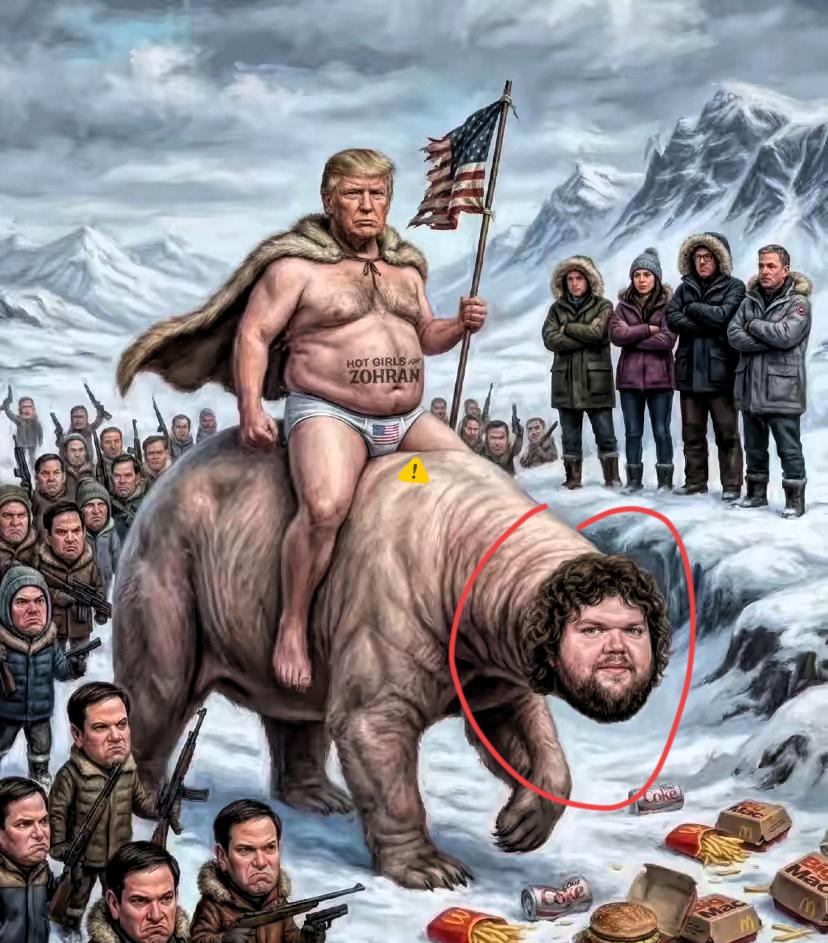 别刷搞笑视频了！外网这波特朗普“御驾亲征”格陵兰岛的漫画，直接把国际政坛的荒诞感