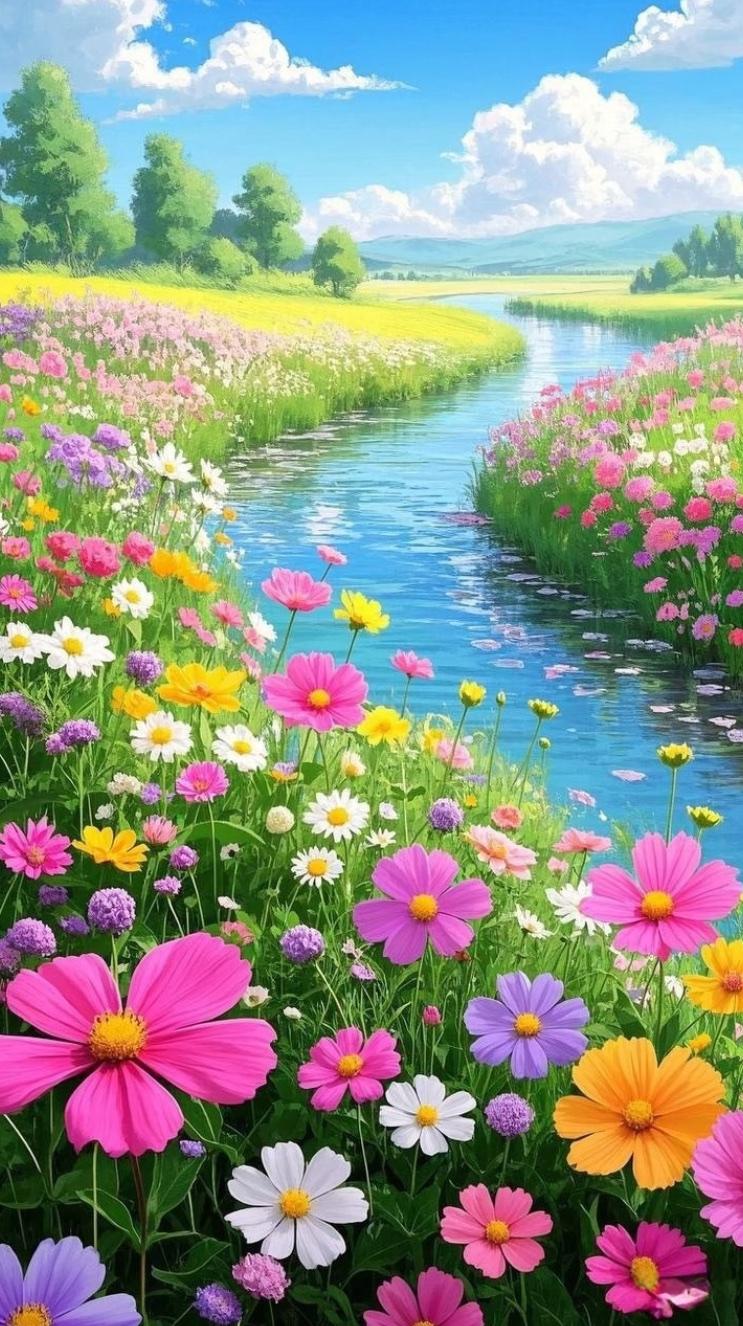 上联：春满神州花烂漫
下联：秋临大地果丰盈