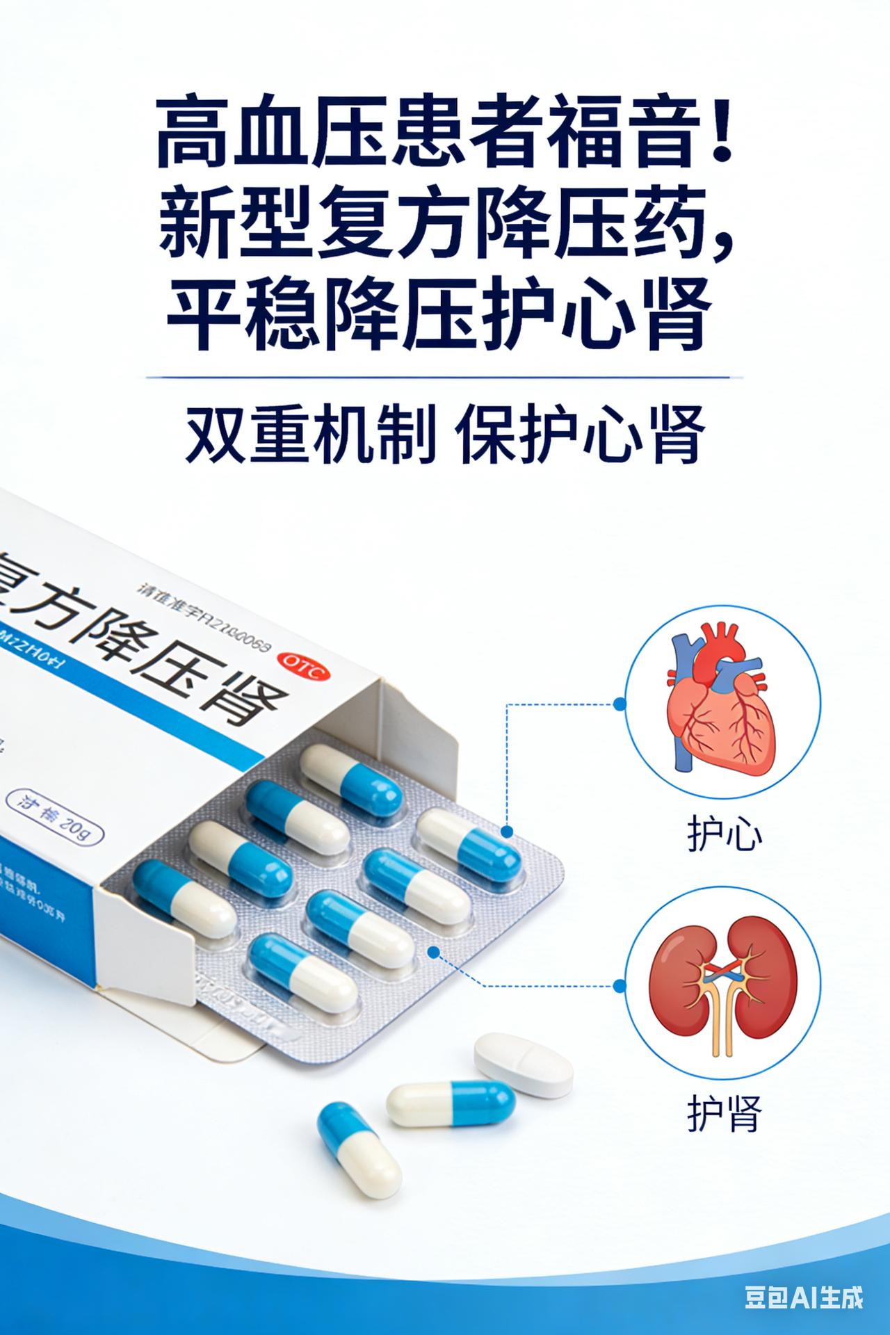 高血压患者福音！新型复方降压药，平稳降压护心肾
新型复方降压药：多维度突破，开启