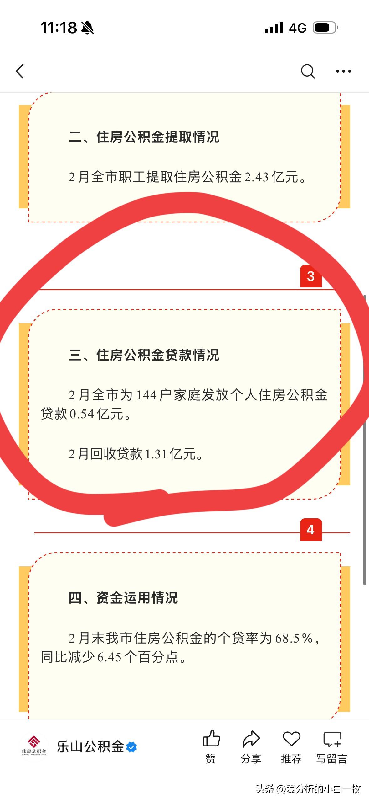 无人问津了！乐山市2月住房公积金通报出来，2月全市，注意是全市新增公积金贷款仅仅