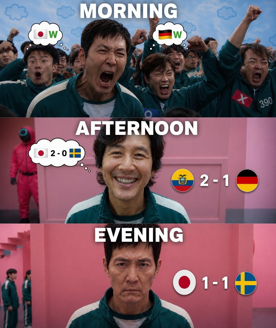 德国输了厄瓜多尔，日本打平瑞典，目前韩国球迷持续破防中已经在喊洪明甫滚蛋了~~微