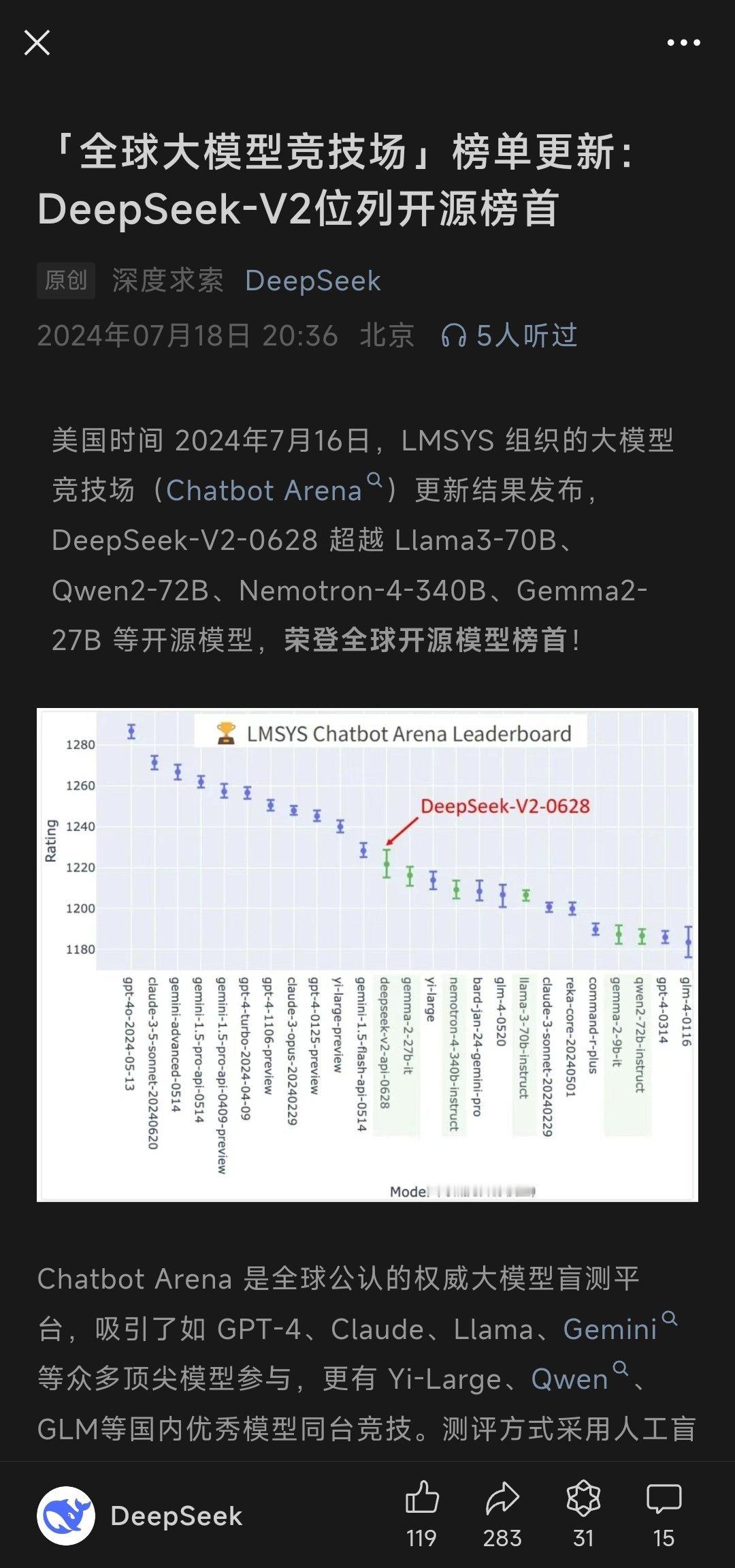 DeepSeek又把名次跑回来了？ ​​​