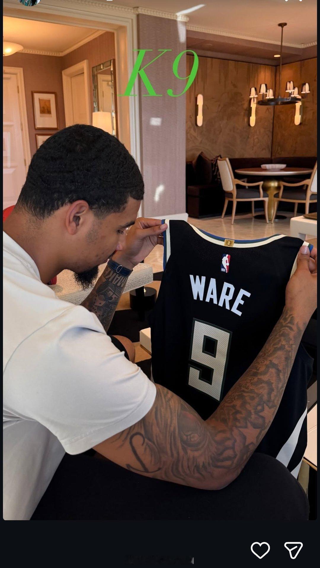 维尔晒新球衣nba