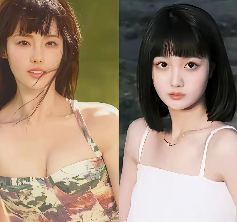 买超当年就是因为右图00后(邵晴)放弃了自己的老婆左图(张嘉倪)一个成熟美艳、自