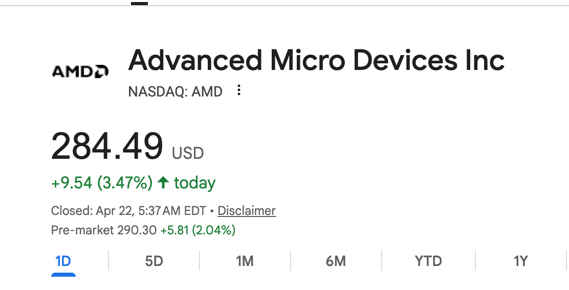 AMD真的是at least 300块吗，真是一整个无语，年初一直在200多浮动