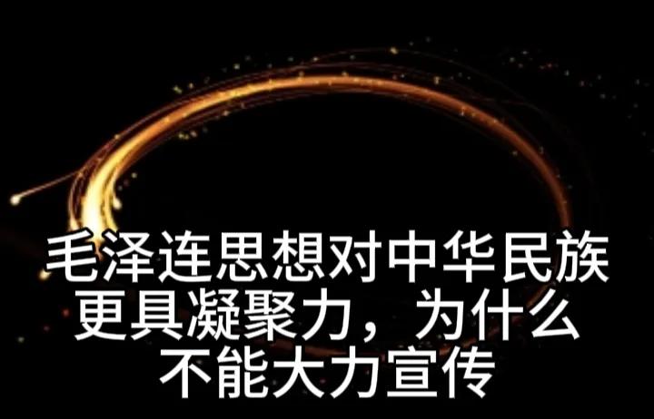 毛泽东思想使中华民族更有凝聚力，为什么不能大张旗鼓地宣传？
现在中华民族的凝聚力