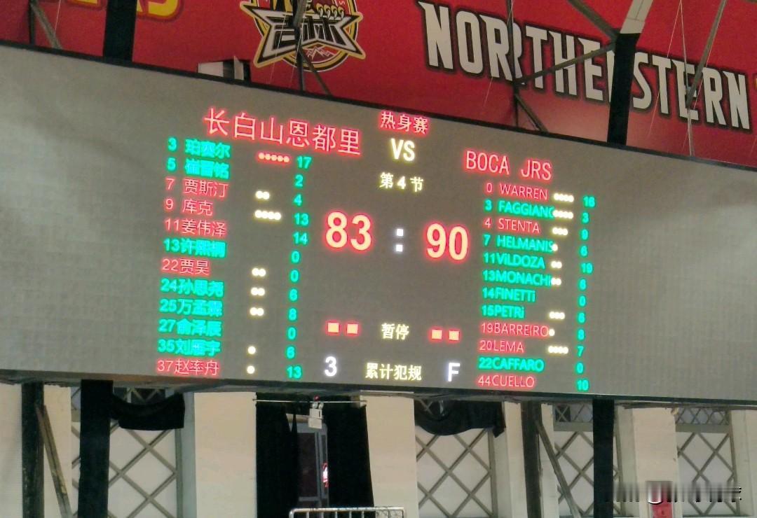 热身赛丨吉林东北虎83-90博卡青年，这几个外援表现一般，珀赛尔还可以，从西班牙
