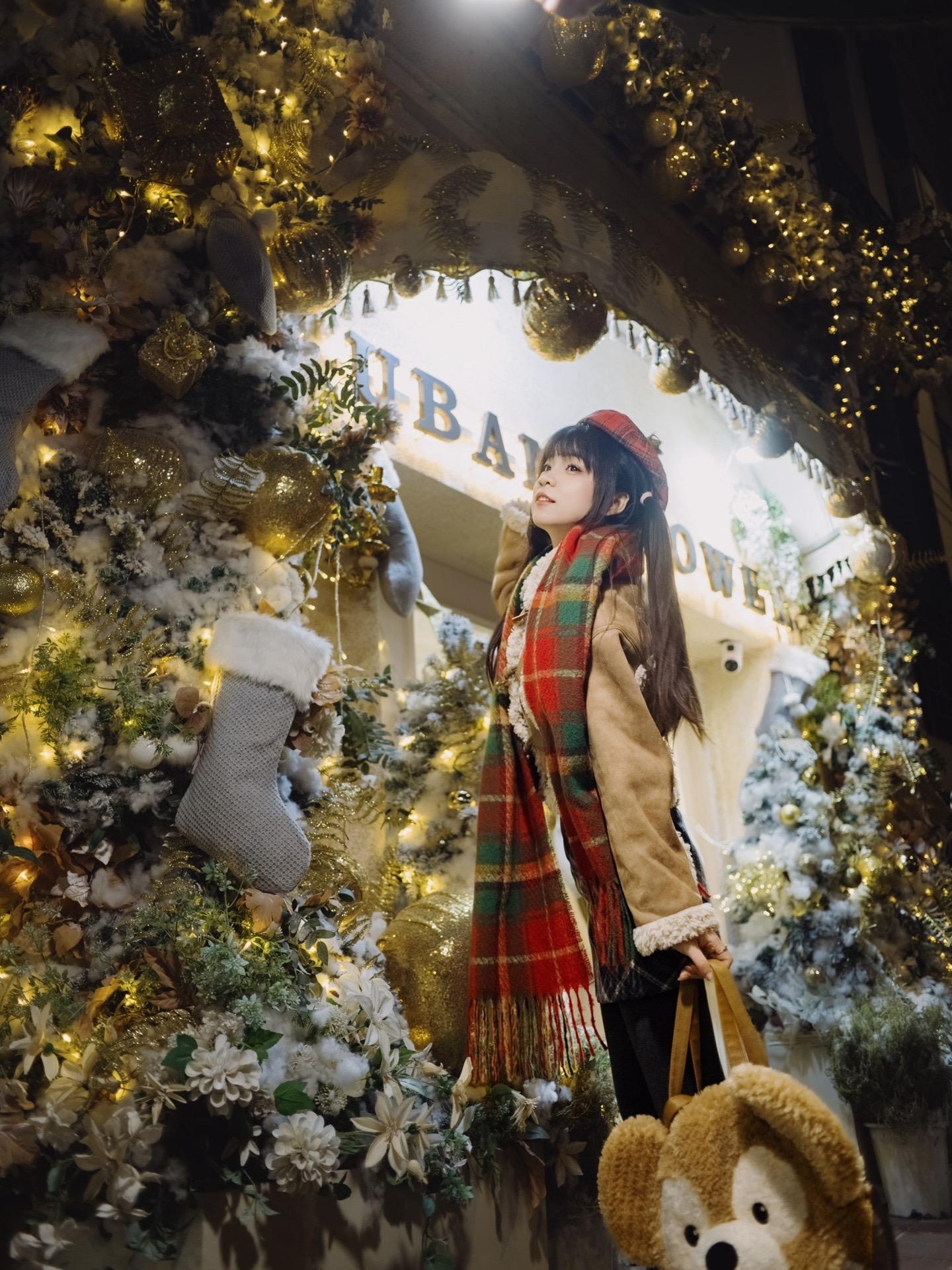 不过圣诞，是张灯结彩的布置太适合拍照啦！