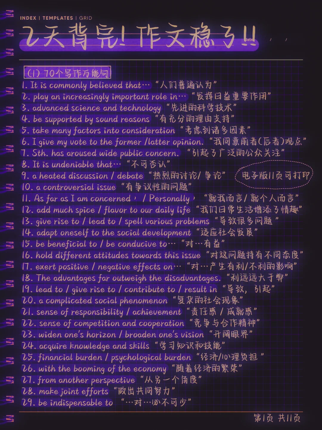 英语作文万能句型总结！！！熬夜吐血整理！