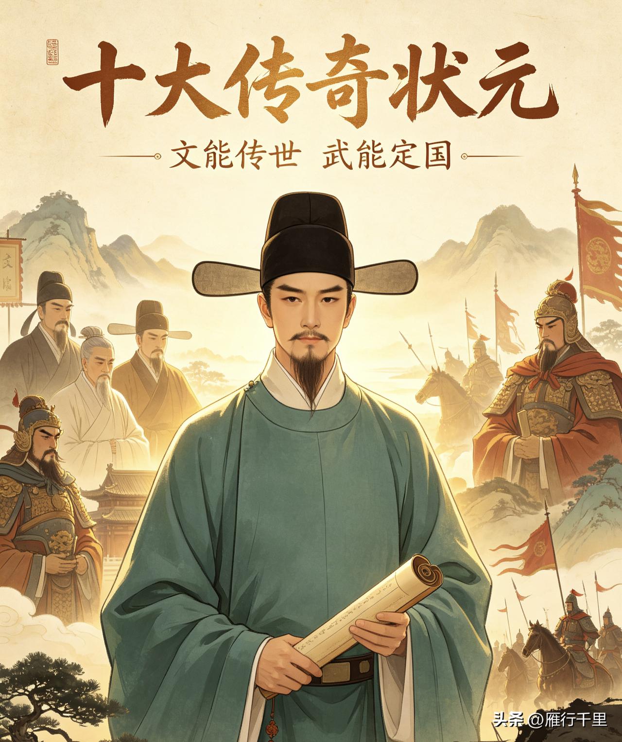 中国历史上最出名的10大状元，文武双全！真正名留青史的，从来不是死读书的人

一