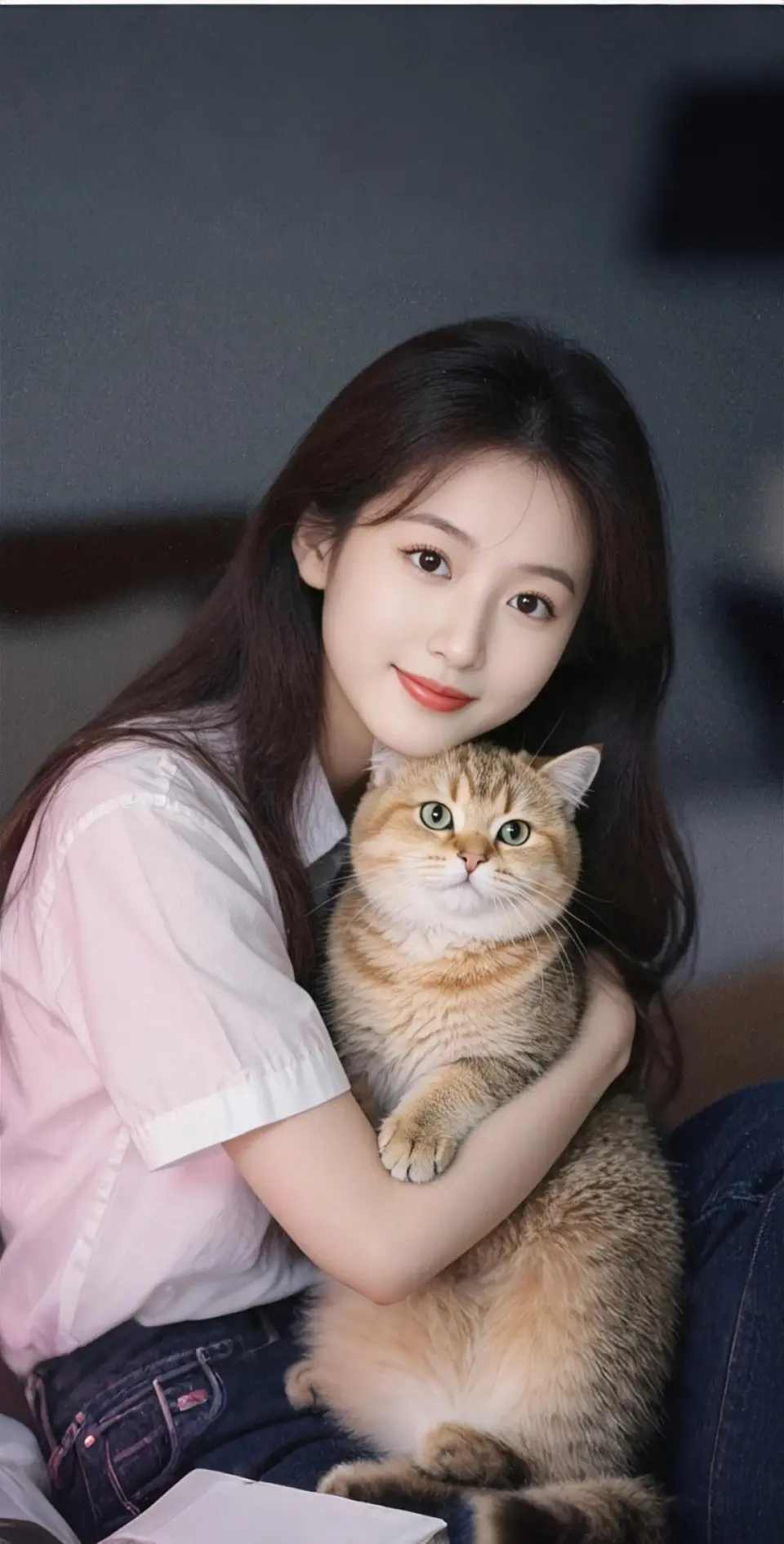 AI扩图 AI柔焦猫咪自拍