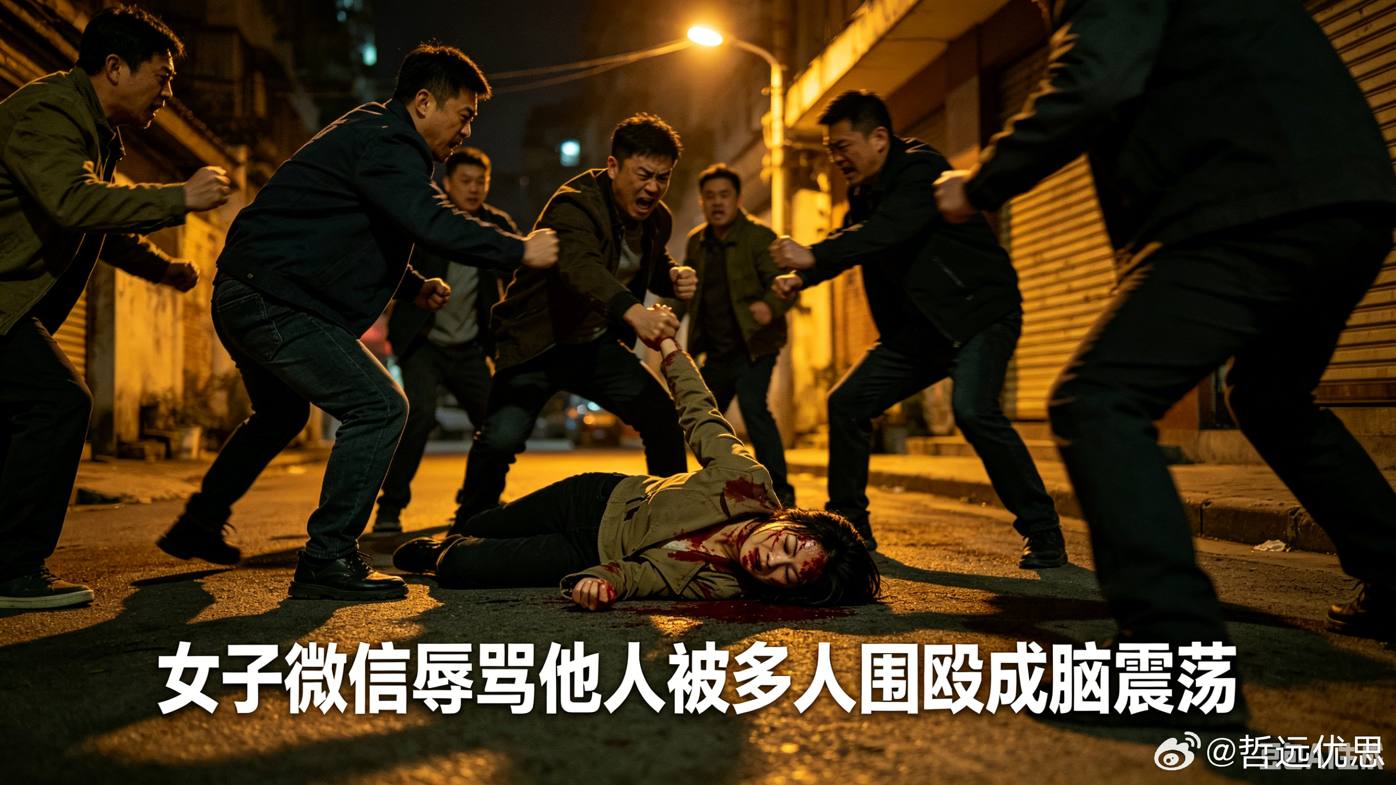 女子微信辱骂他人被多人围殴成脑震荡气头上两句脏话，换来的却是血流满面！去年底，贵