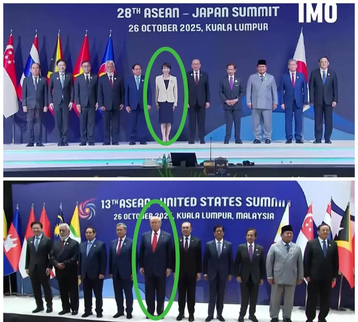 东盟10国领导人出席峰会，日本女首相高市早苗也在场，合影环节却有一人没和特朗普一