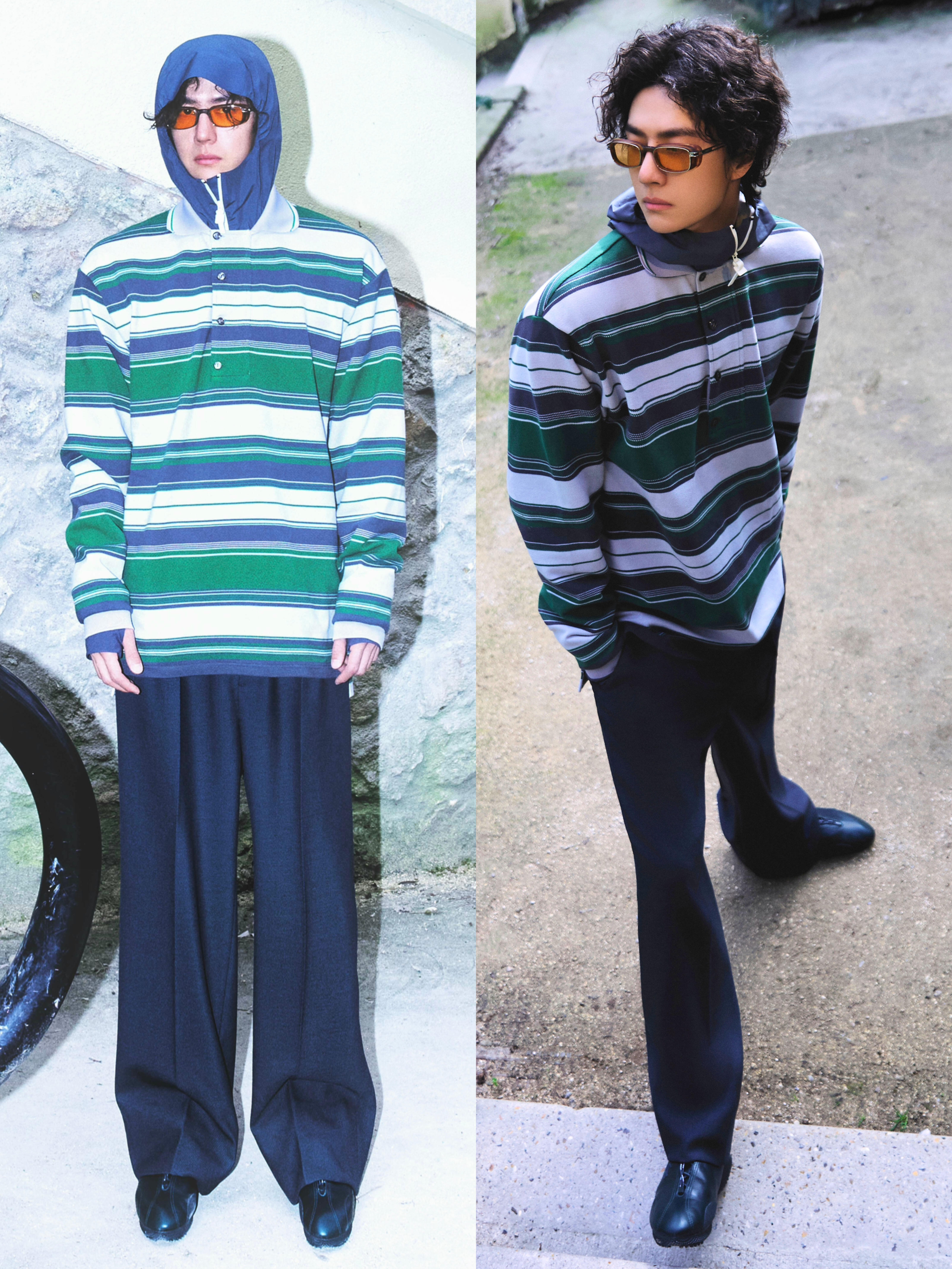 王一博简直穿搭的神王一博这种气质就算穿成“套娃”也潮到风湿！这身材比例、好气质…