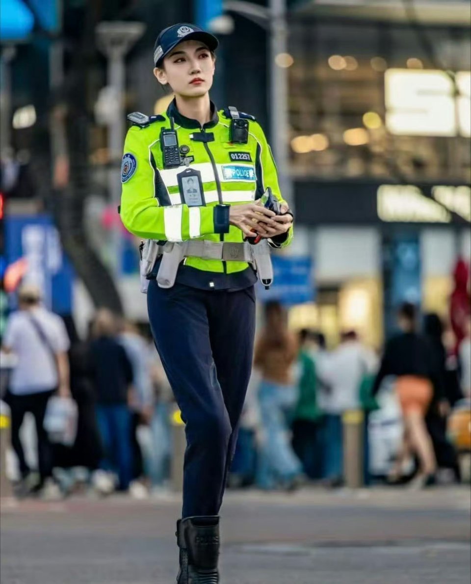 北京女交警好酷，这身装束又美又飒。 ​​​