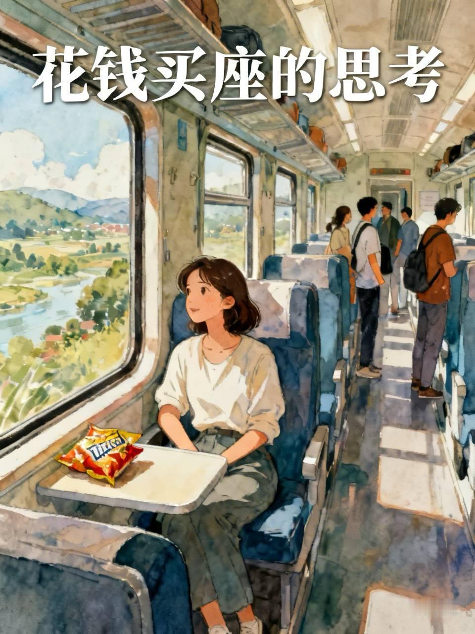 女孩买空位放零食，感觉有理又没理。

说这个女孩有理，是因为她花了钱买了这个座位