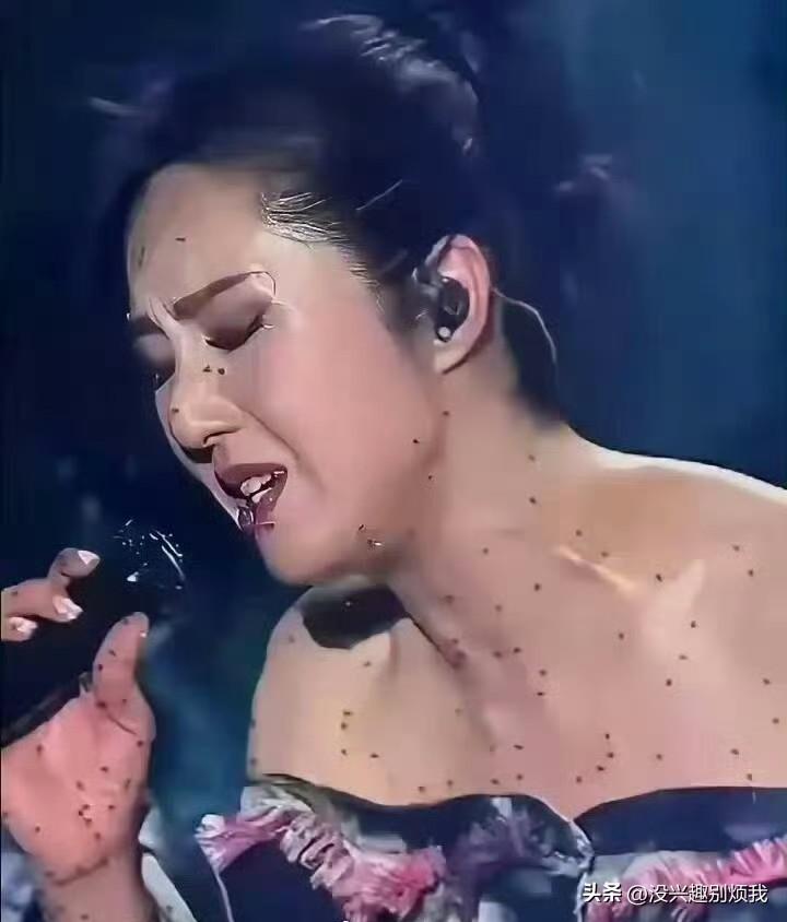 杨千嬅太敬业了，虫子都飞满一身都没暂停一下…