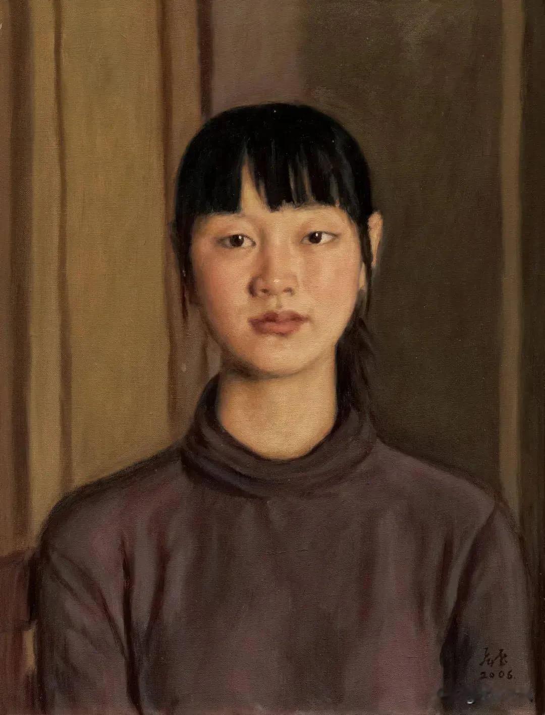 杨飞云油画 《女青年头像》 2006 ​​​
——电脑里收藏的杨飞云油画人物作品