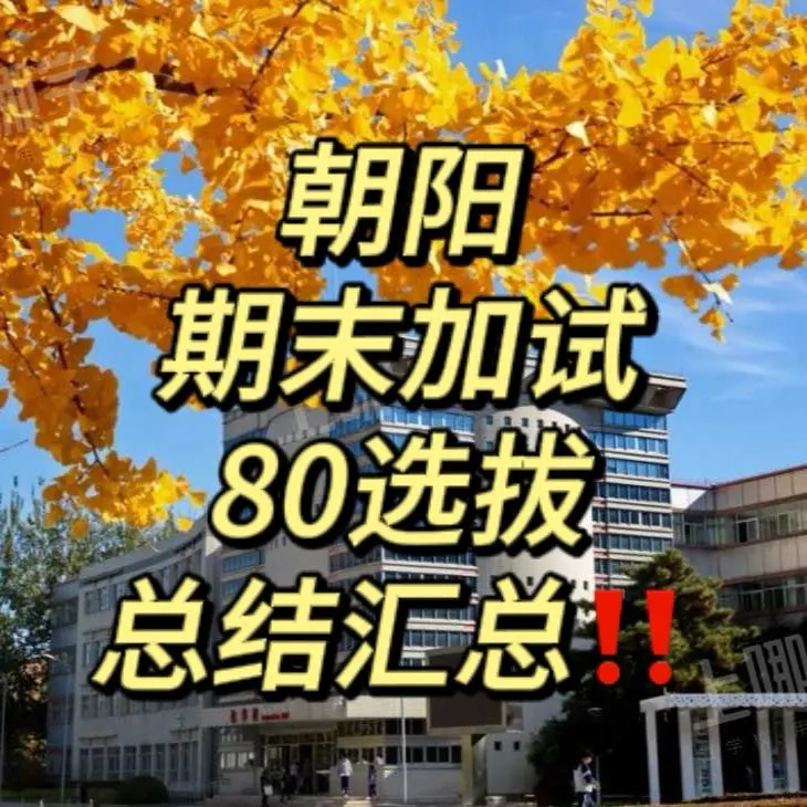 所以朝阳期末加试80选拔总结汇总‼️
