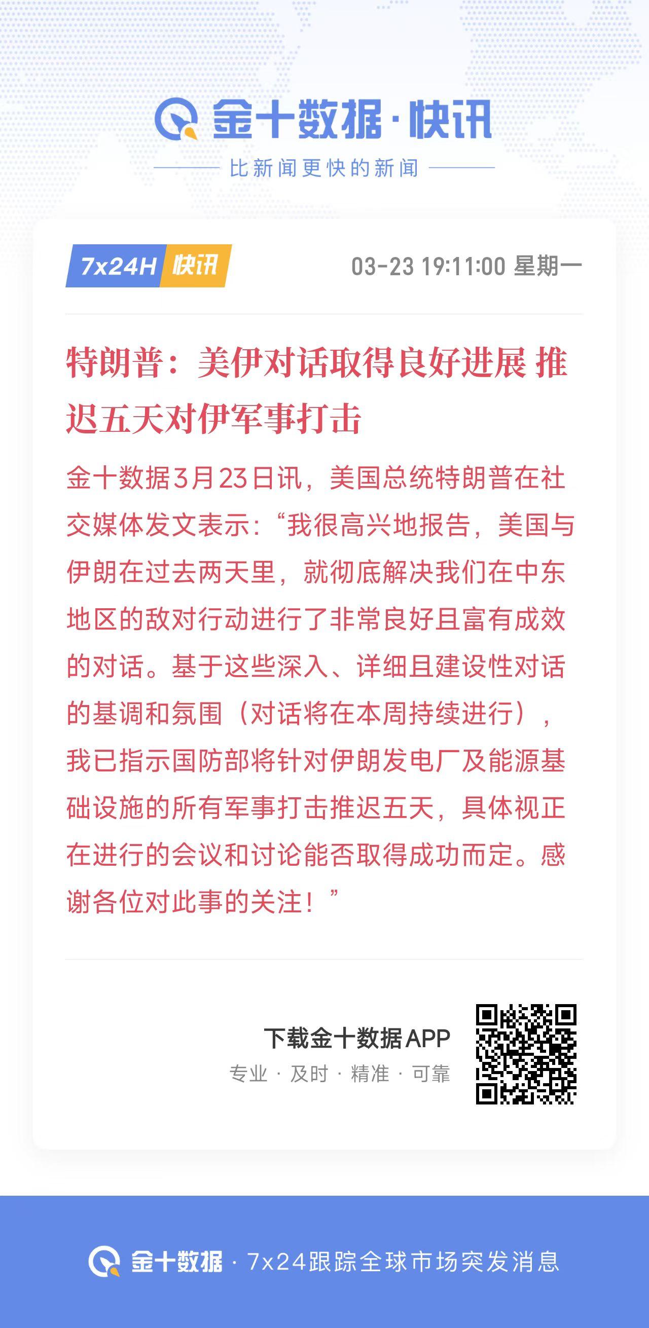特朗普谈伊朗：

我们进行了非常深入的会谈。维特科夫先生和库什纳先生分别进行了会