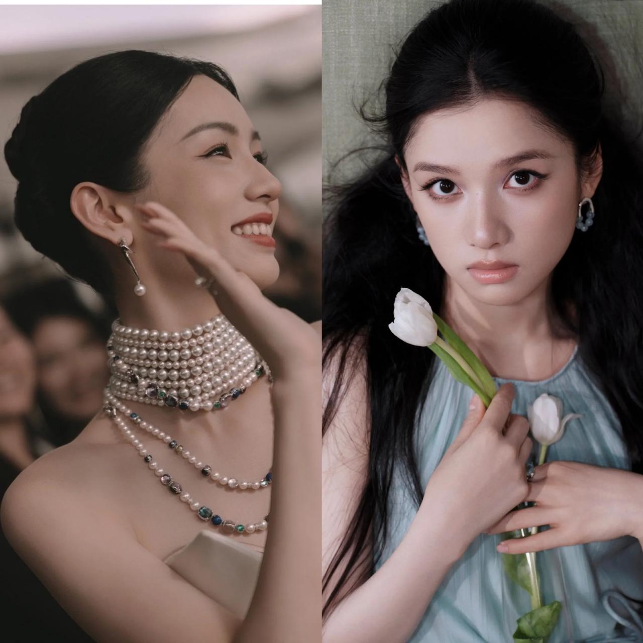95花里颜值兼气场天花板周也和张婧仪，两人背后都有大花支持，但未来肯定张婧仪更厉