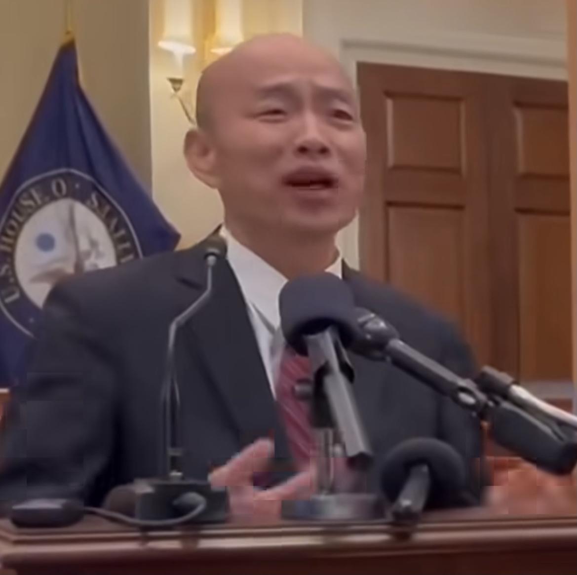 油腻韩赶紧滚回来吧，别丢人现眼了！
窜访美国的韩国瑜，这段恬不知耻的表述真是把人