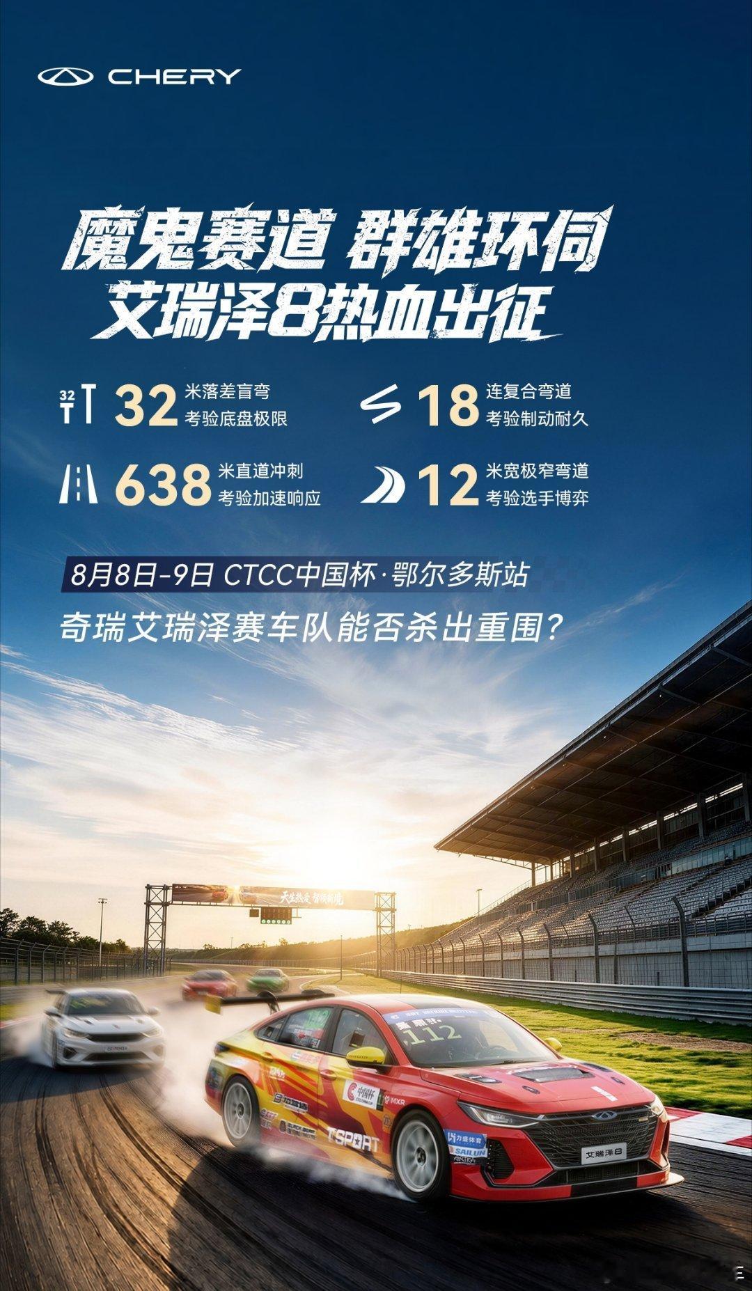 陡坡盲弯 极窄道竞速魔鬼赛道试炼硬核实力8月8日-9日CTCC中国杯 鄂尔多斯站