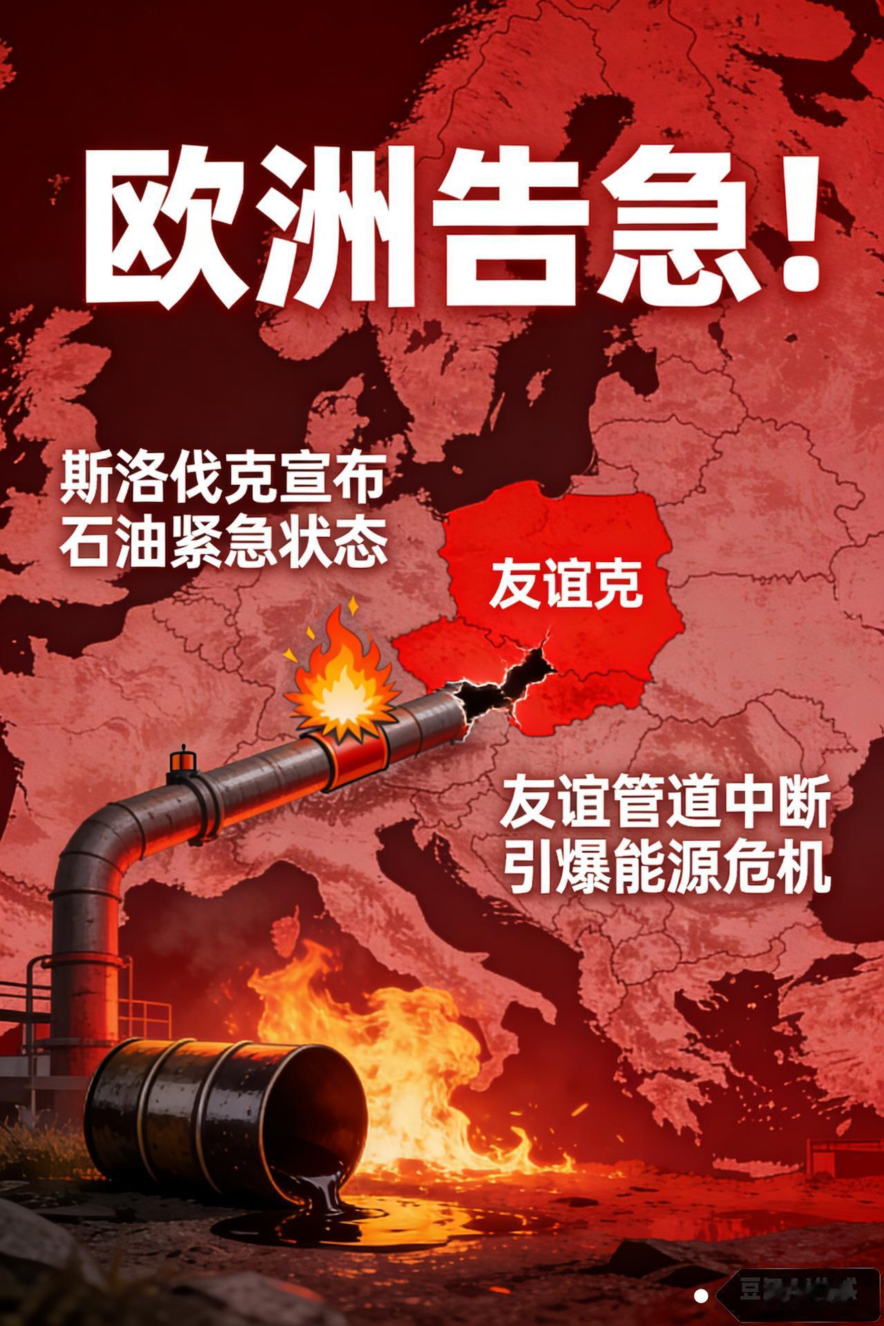 欧洲告急！斯洛伐克宣布石油紧急状态，友谊管道中断引爆能源危机
 
据德新社2月1