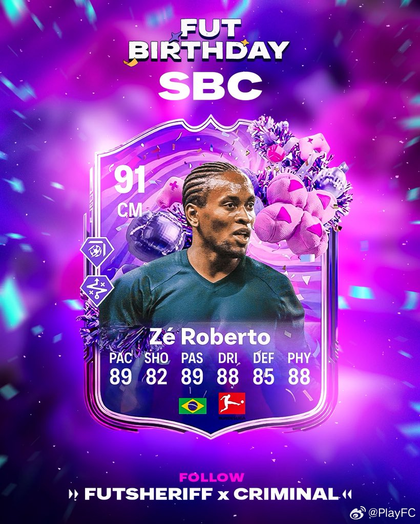 泽罗伯托的FUT生日SBC确认。FC26