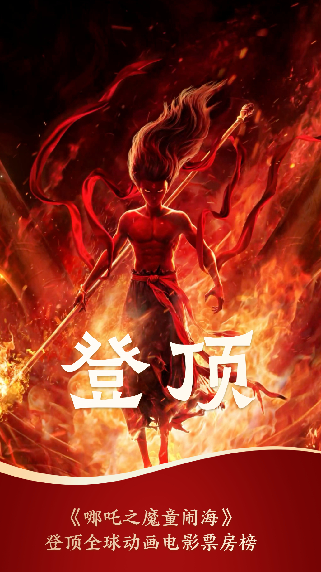 《哪吒之魔童闹海》总票房已突破123.20亿，成为全球动画电影票房榜第一！目前位