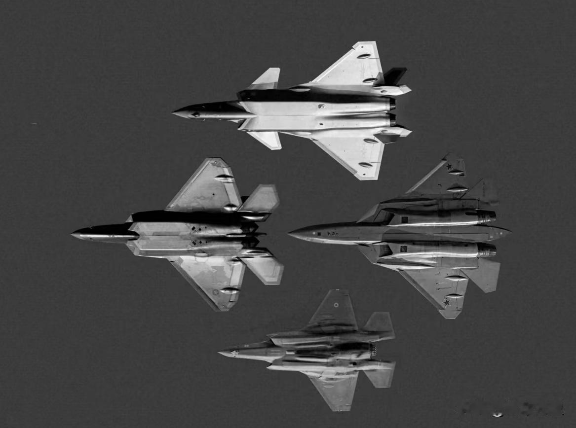美国的F22、F35，中国的歼20，俄罗斯的苏57，在上述4种五代机中。
从机腹