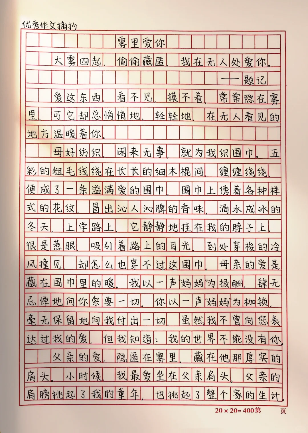 作文【雾里爱你】