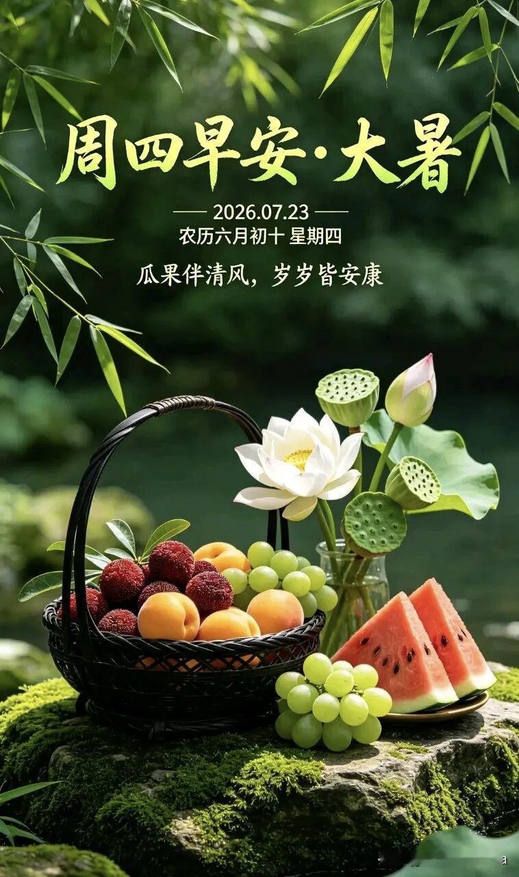 今日大暑，祝友友们大暑安康！
大暑意味着盛夏达到极致，一年最热、湿气最重的时候来