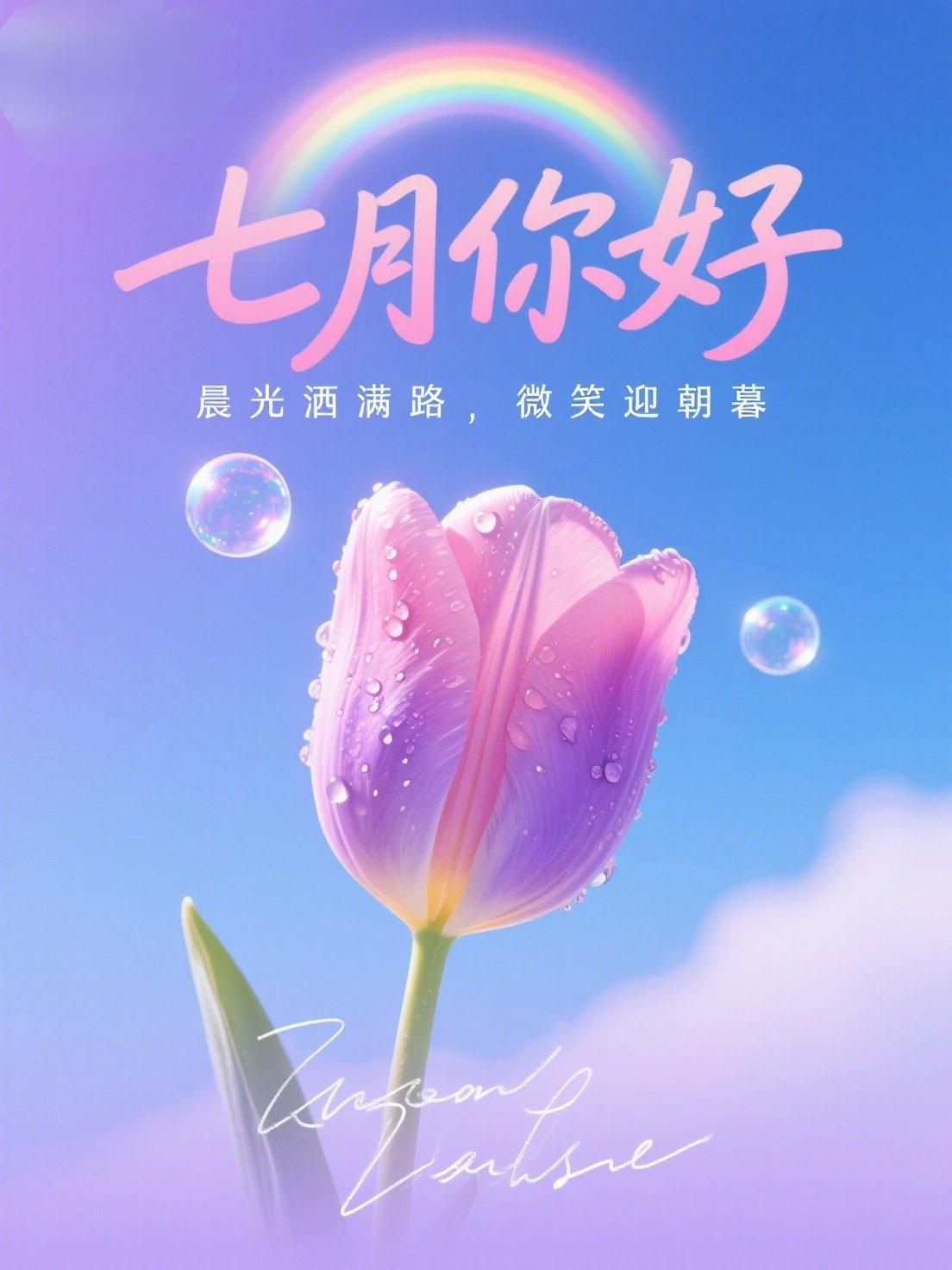 🌿 七月，你好 🌿‌
今天是七月的第一天，
新的一月，新的一天，新的开始。