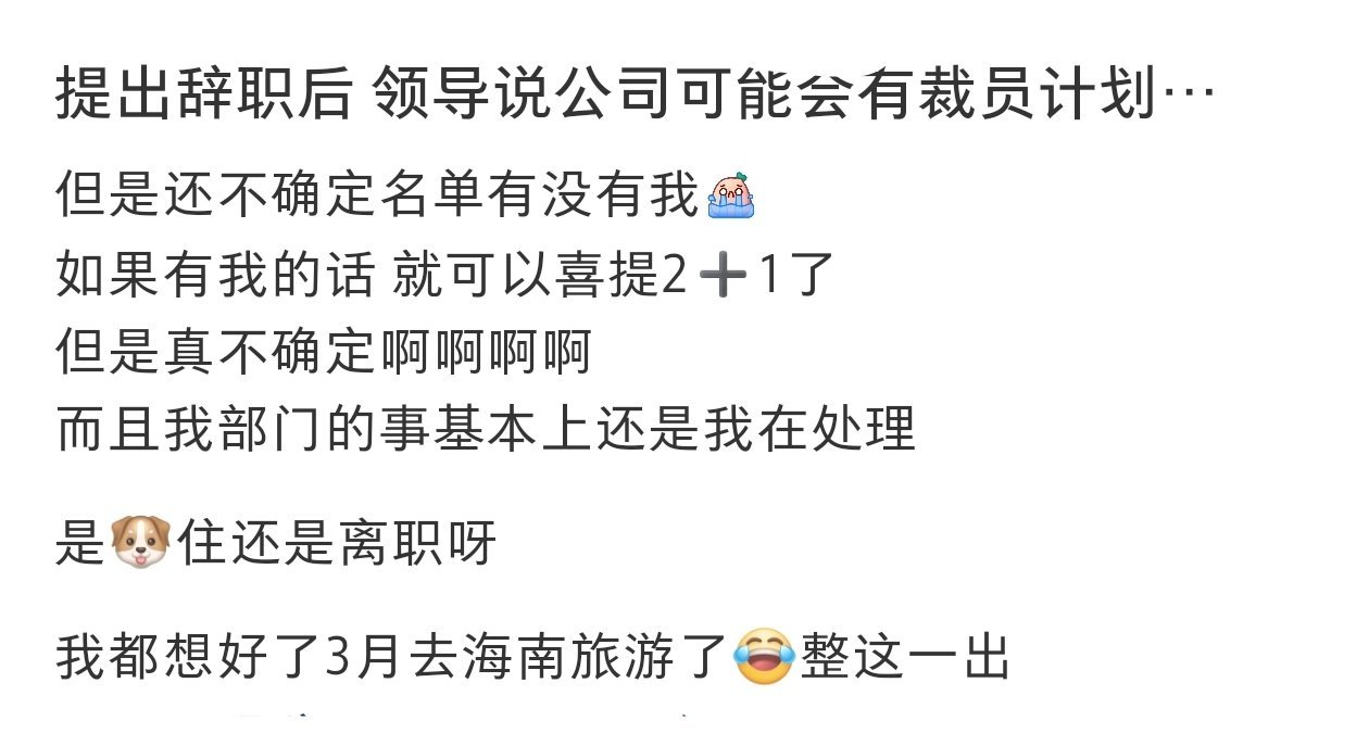 提辞职后领导说公司有裁员计划#龙年造梗大赛# ​​​