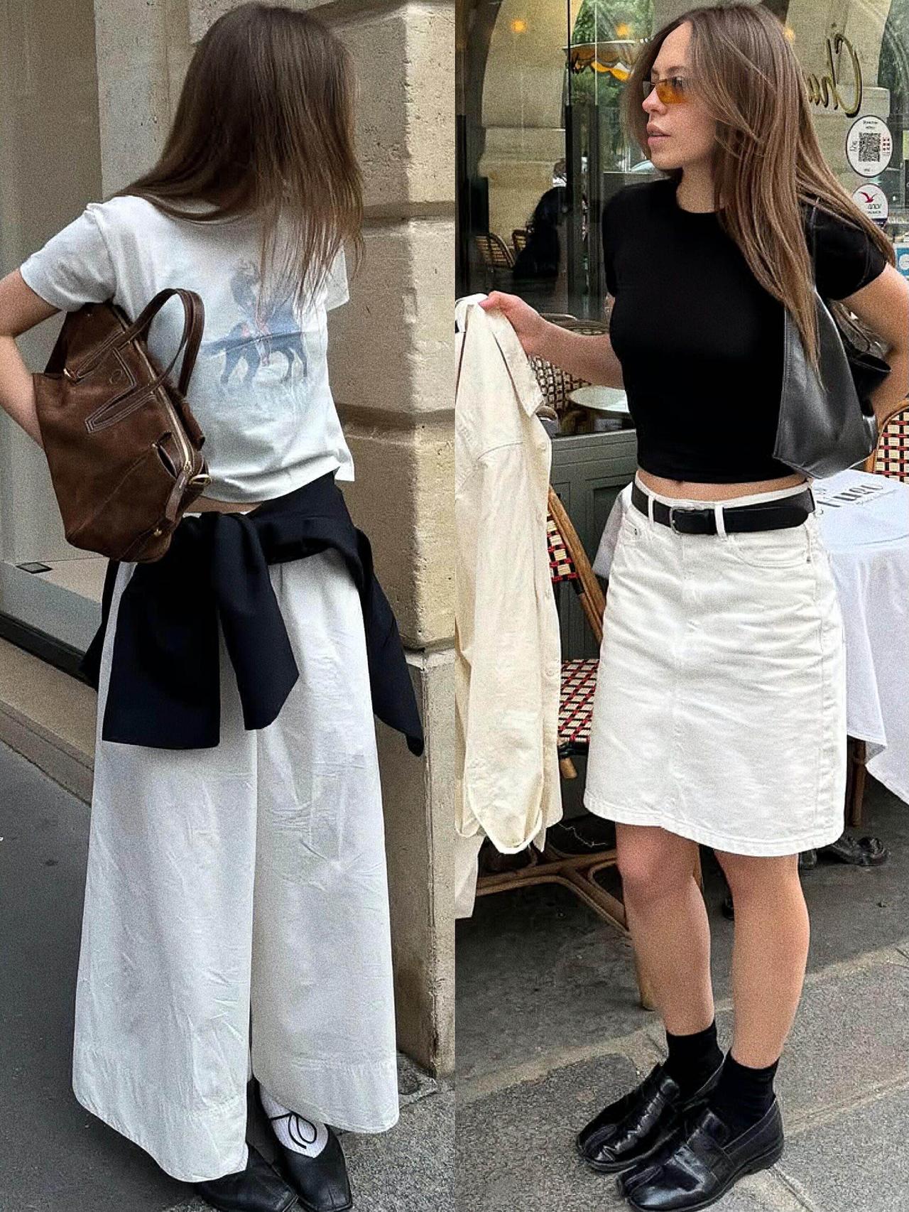 ins博主cinemalera的随性质感穿搭太戳我了！她的风格主打黑白简约与智性