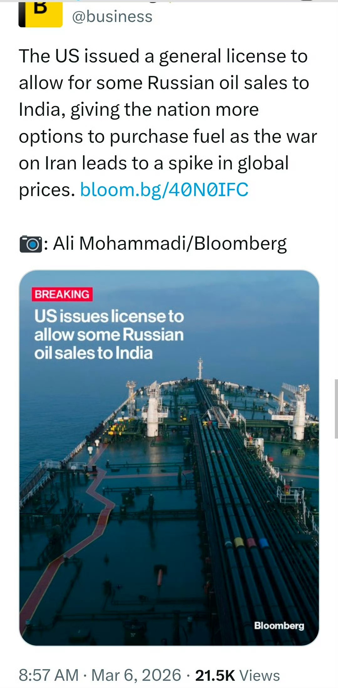 美国发布了30天临时豁免令，允许俄罗斯出售石油给印度。伊朗称击中美国林肯号航母海