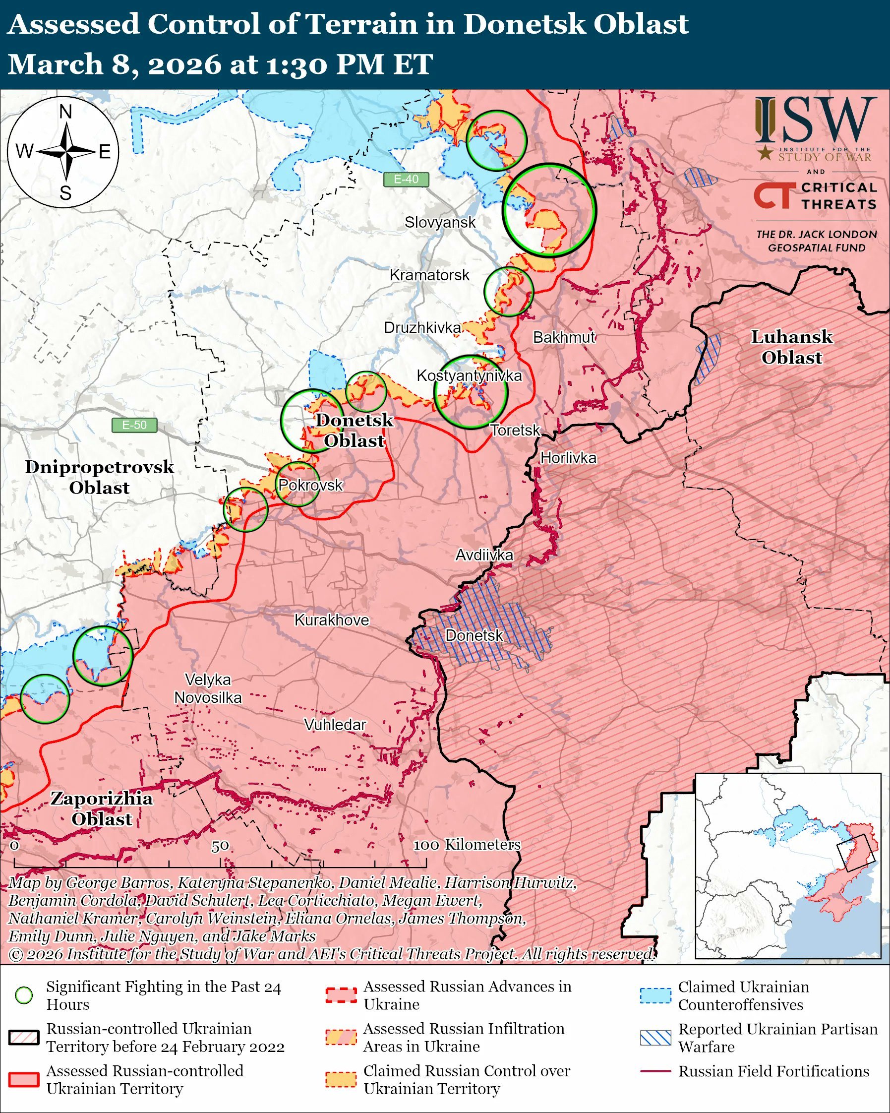 ISW最新消息：俄罗斯军方指挥部可能已将来自乌克兰东部波克罗夫斯克方向和多布罗皮