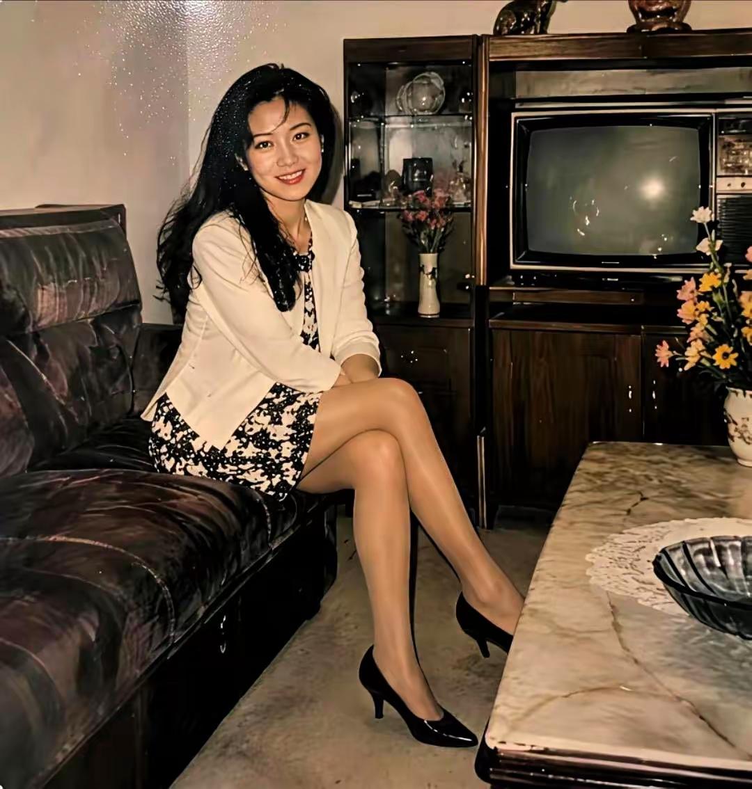 在九十年代，能够有着这样的家庭条件的，属实是不太多了。而照片中的大美女，不管是颜