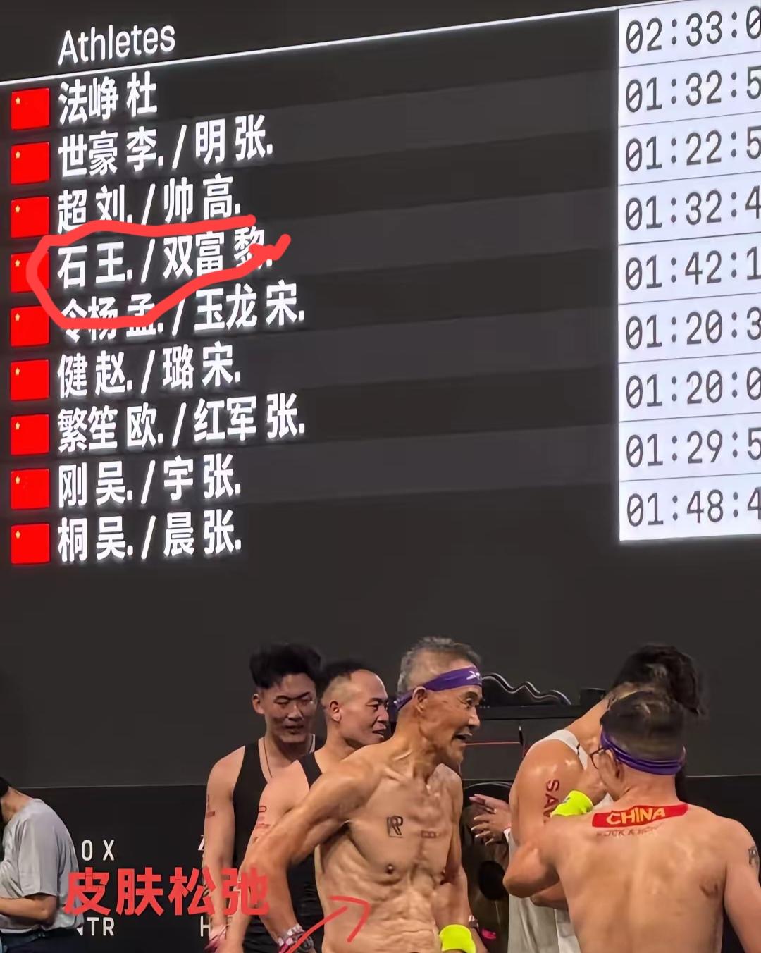 其实成绩挺不错的
他常年登山，户外长跑，为了比赛把体脂压的很低，肌肉不足，没有脂